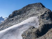 Blick von der Corvatsch Bergstation (3303m) zum Piz Murtel (3433m) mit dem Vadret dal Corvatsch